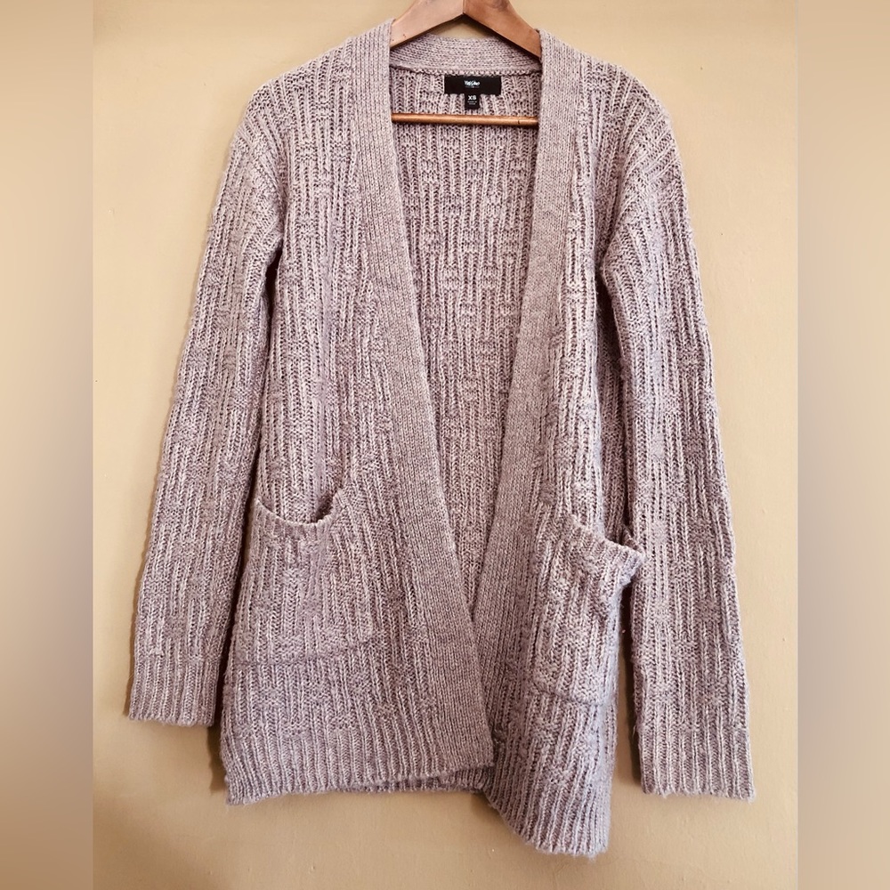 Mauve Midi Cardigan w/ Pockets